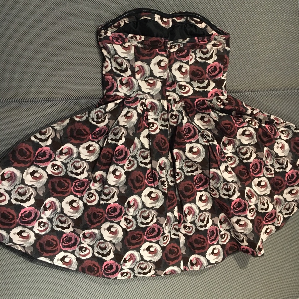 strapless floral dress